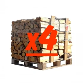 Bûches de 50 cm : 4 palettes – 2 palettes de chêne blanc + 2 palettes de peuplier/orme